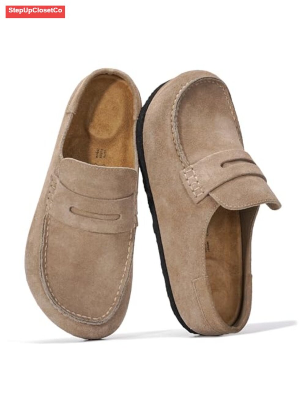 Genuine Leather Clogs for Women Non-Slip Suede Insole Mules Comfort